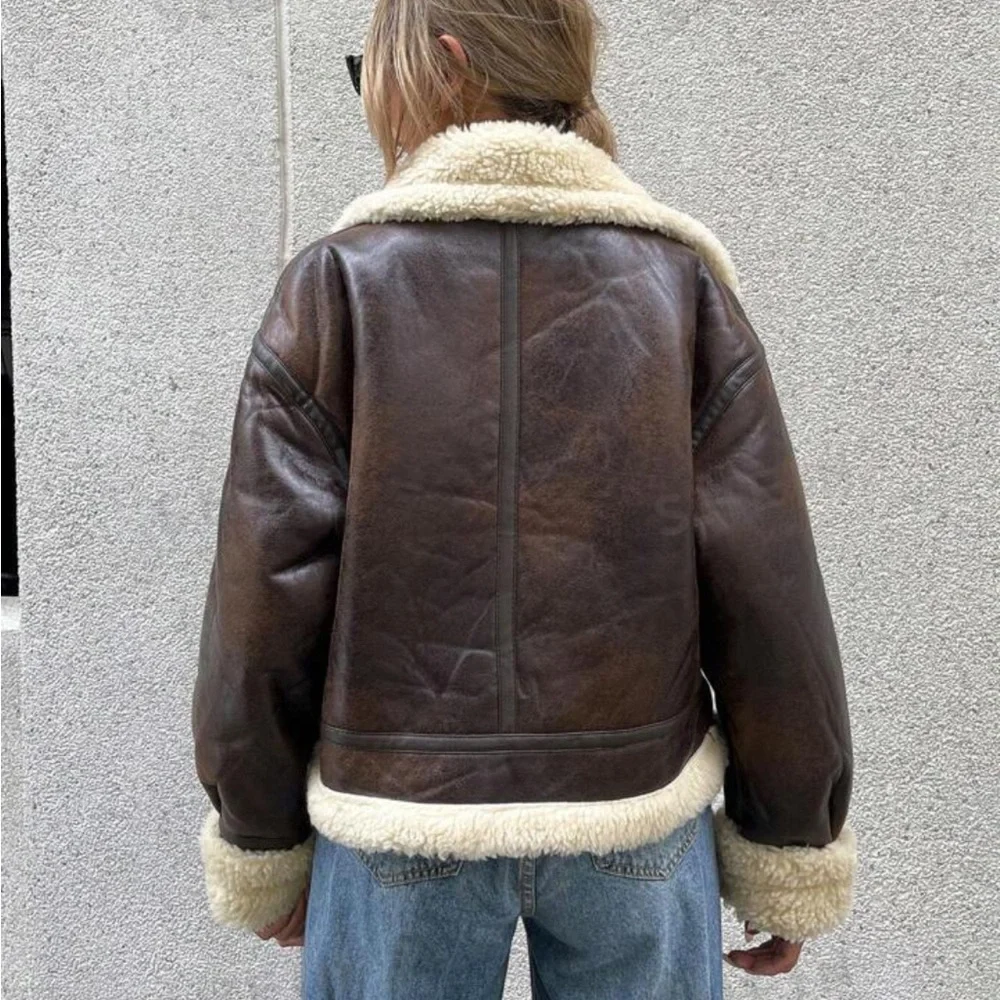 Essnce Teddy Lined PU Leather Jacket - Picture 3 of 4